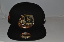 AUTHENTIC NEW ERA A-FRAME NEW YORK METS RING SNAPBACK BLACK  NEW CAP HAT MLB