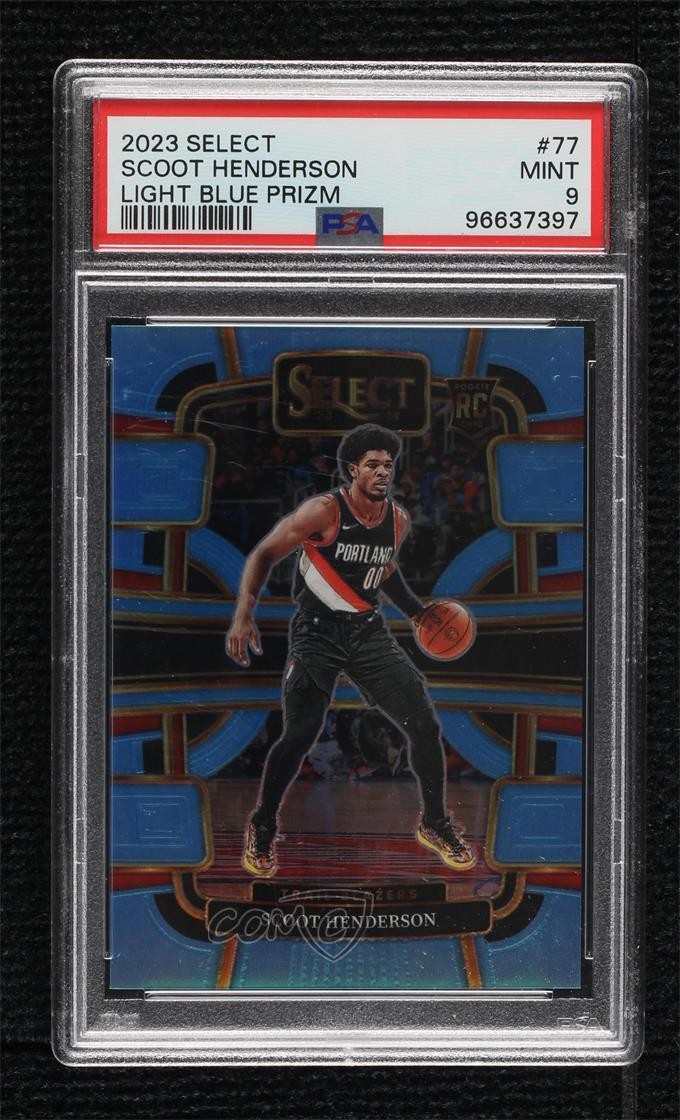2023 Select Concourse Light Blue Prizm /299 Scoot Henderson PSA 9 MINT Rookie RC