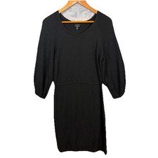 Talbots Women’s Sweater Dress Merino Wool Black Medium Old Money Quiet Luxury