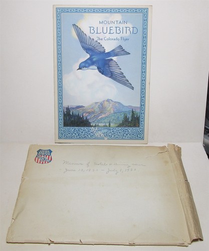 1930 Union Pacific Colorado Flyer dinner menu, Mountain Bluebird