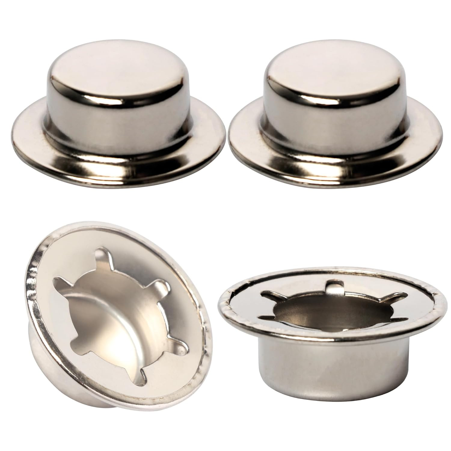 (4-Pack) Spring Steel Push on Pushnut Caps with Mechanical Zinc Plating - Perma