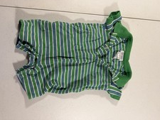 Ralph Lauren 100 Cotton Striped Collared Short Sleeved Romper Boy 6 Month Green