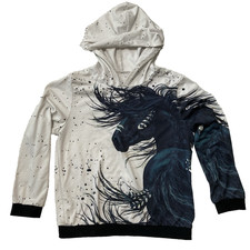 Girl'a Wild Horse Hoodie 3-D Sweatshirt Size Small