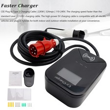 EV Charger Wallbox Type 2 32A 22KW CEE 3-Phase Plug Charging Station EV PHEV BW.