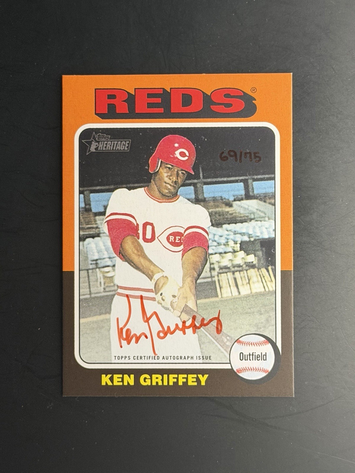 2024 Topps Heritage High Number Ken Griffey Real One Auto Red Ink /75