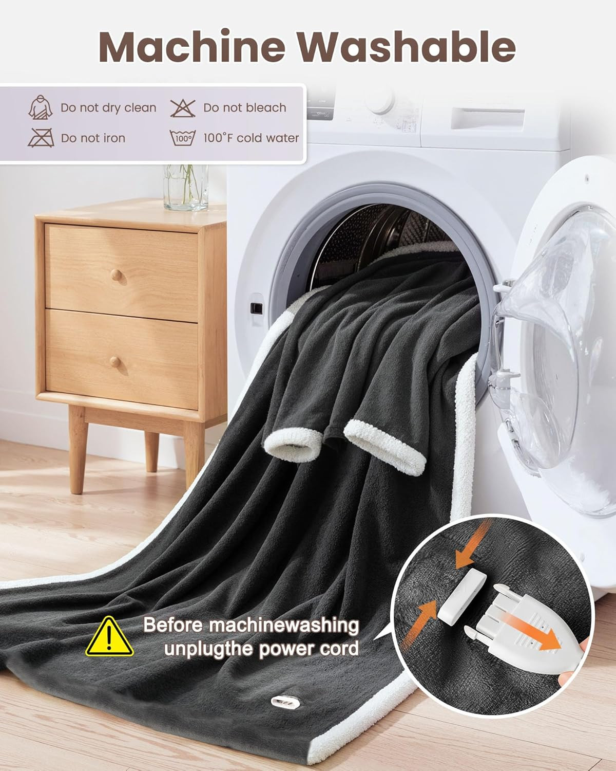 Wearable Heated Blanket with Foot Pocket,Electric Snuggle Throw Blanket with Sle