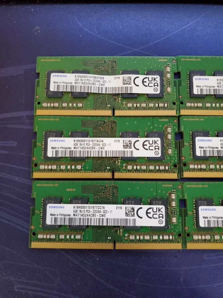 Lot of 6 Samsung 4GB (SODIMM) DDR4 3200 MHz Memory (M471A5244CB0-CWE) #69 - Image 2 of 3