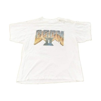 Vintage 1997 Doom II Hell On Earth PC Video Game Promo T-Shirt Men's XL