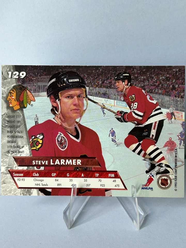 1993-94 Fleer Ultra - Steve Larmer #129 - Image 2 of 2