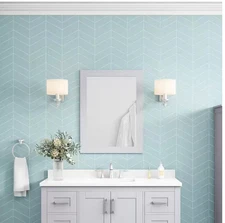 Home Decorators Sepal 24" W x 32" H Rectangular Framed Wall Mirror in Dove Gray