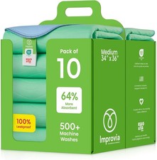 IMPROVIA Washable Underpads 34x36 Heavy Absorbency Reusable Incontinence 10 Pack