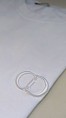 White Dior T-Shirt with Embroidered CD Logo | eBay