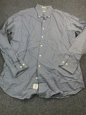 Peter Millar Shirt Mens Large Blue Check Long Sleeve Button Up Pocket