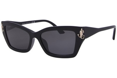 Jimmy Choo JC5011U 500087 Sunglasses Women's Black/Dark Grey Lenses Cat Eye 55mm