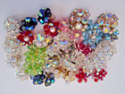 Vintage Lot Jewelry Glass Crystal Aurora Borealis AB Cluster Clip On Earrings 17 — photo 4