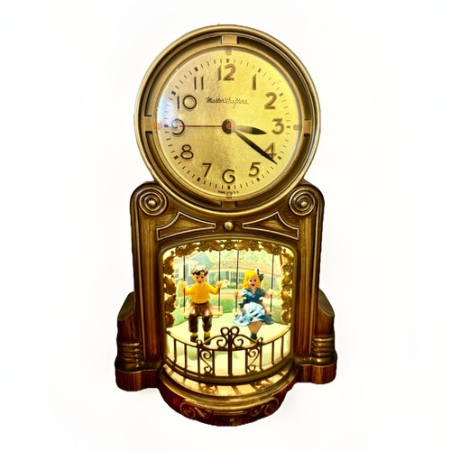 VINTAGE MASTERCRAFTERS ANIMATED SWINGING GIRL & BOY Playmates MOTION CLOCK LAMP