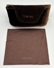 TOM FORD BROWN VELVET LARGE EYEGLASSES SUNGLASSES CASE w/ CLOTH - Used