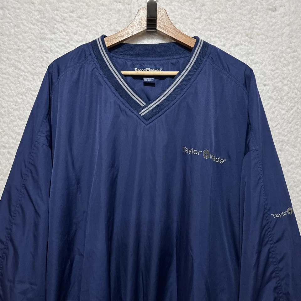 Vintage Taylor Made Golf Pullover Windbreaker Jacket Nylon Lined Navy Size XL - Image 4 of 4