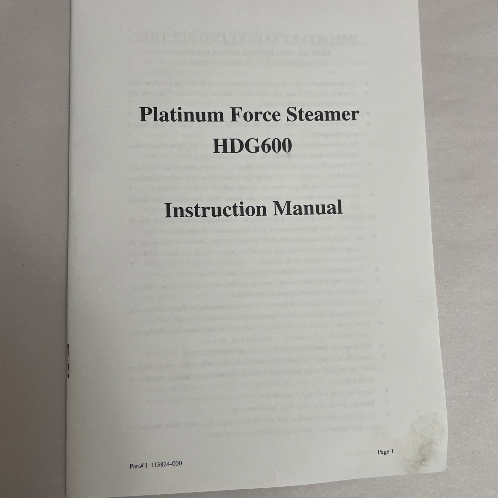 Dirt Devil Platinum Force Red Steamer HDG600 New Open Box