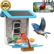Smart Bird Feeder Camera AI Recognition Night Vision Wireless Solar Powered New