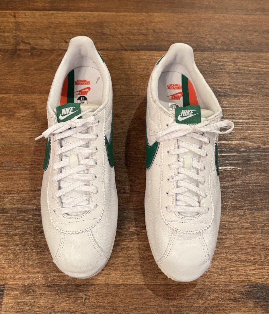 SOLD OUT Nike x Stranger Things Cortez Hawkins High White Green Mens Size 15 image 3