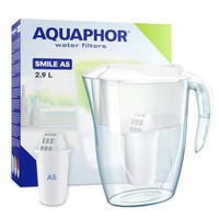 Water Filter Jug AQUAPHOR Smile Fridge Includes 1x A5 Filter Cartridge White