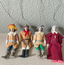 Vintage Mid Century Three Musketeers Theater Wire Puppet Marionette Set