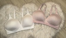 2 Warners 01269 Cloud 9 Wire Free Contour Bras Lightly Lined Womens 36C