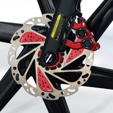 Red Juin Tech ETF 4 Piston Flat Mount Disc Brake Caliper Set 160/140mm Gravel CX