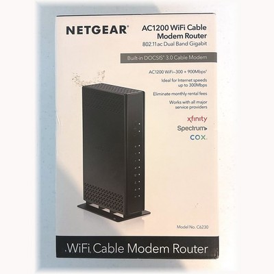 New Open Box NETGEAR Cable Modem Built-in WiFi Router (C6230) AC1200 DOCSIS 3.0