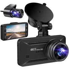 Dash Cam Front and Rear 4K/1080P, Dash Camera for Cars Build in WiFi, Full HD