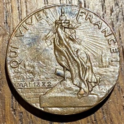 France, Token, Ligue des Patriotes, 1882, Bronze, Mercié, EF