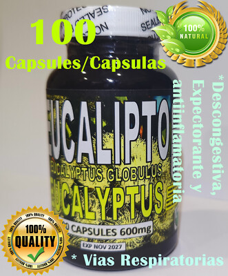 Eucalipto - eucalyptus 100 Capsules - Hojas de eucalipto Capsulas