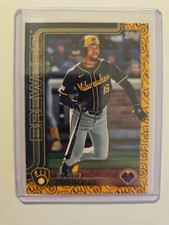 2025 Topps Series 1 # 47 Blake Perkins Team Logo Border Variation SP. Brewers.