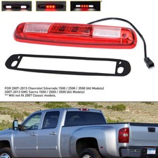 For 2007-13 Chevy Silverado Gmc Sierra Red Led 3rd Third Brake Light Cargo Lamp