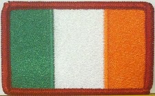 IRELAND IRISH Flag Embroidered Iron-On Patch Military Shoulder Emblem Red Border