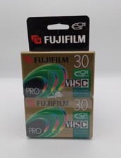 New Fuji Film Pro VHS-C TC-30 Blank Premium High Grade Camcorder Tape 2 Singles