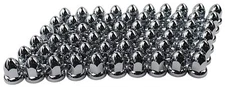 ABS Chrome Plastic 33mm Push-on Bullet Flanged Lug Nut Covers for Semi Trucks...