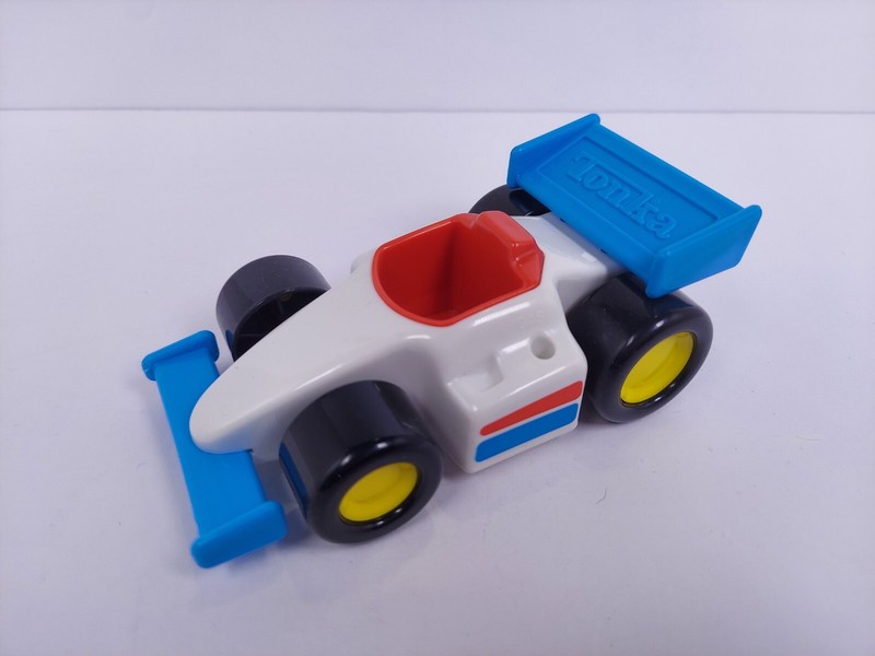 VINTAGE TONKA BLUE & WHITE PLASTIC RACE CAR 6 3/4" - Collectible - Vintage
