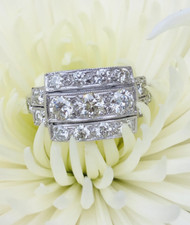 Art Deco Style Elegance With Fabulous 1.36CT Cubic Zirconia Engagement Rare Ring