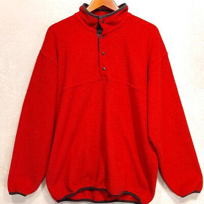 OUT-Outdoor Urban Terrain Mens Snap Button Fleece Sz.XL/Red/Hiking-Travel-Ski