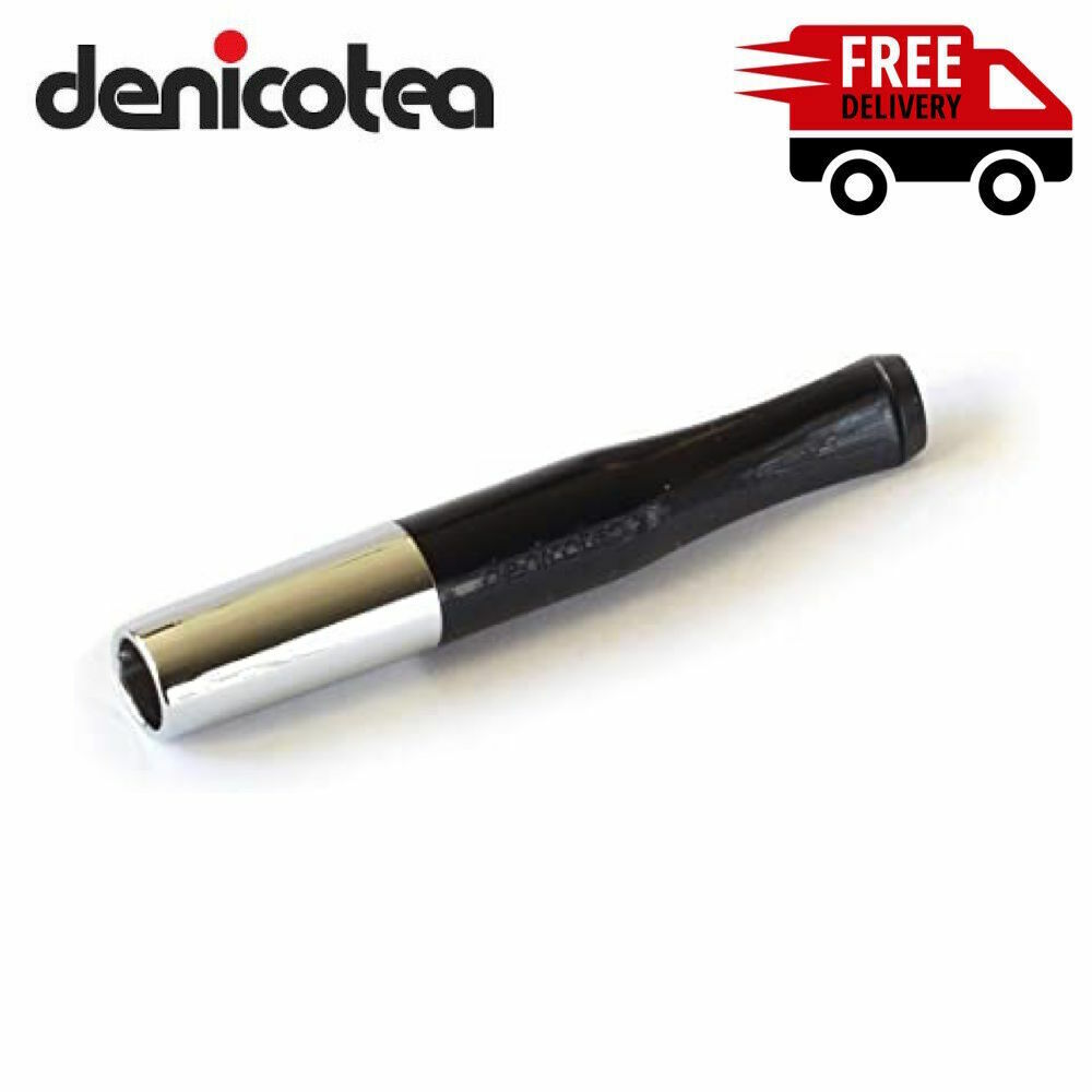 NEW Denicotea Filtered Cigarette Holder - STANDARD BLACK & SILVER