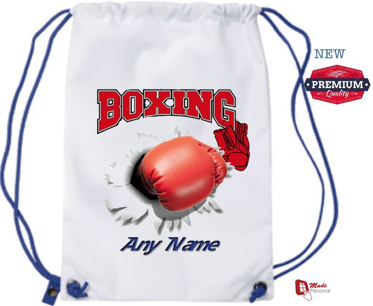 PERSONALISED BOXING KIT PE GYM SCHOOL DRAWSTRING BAG NEW UK