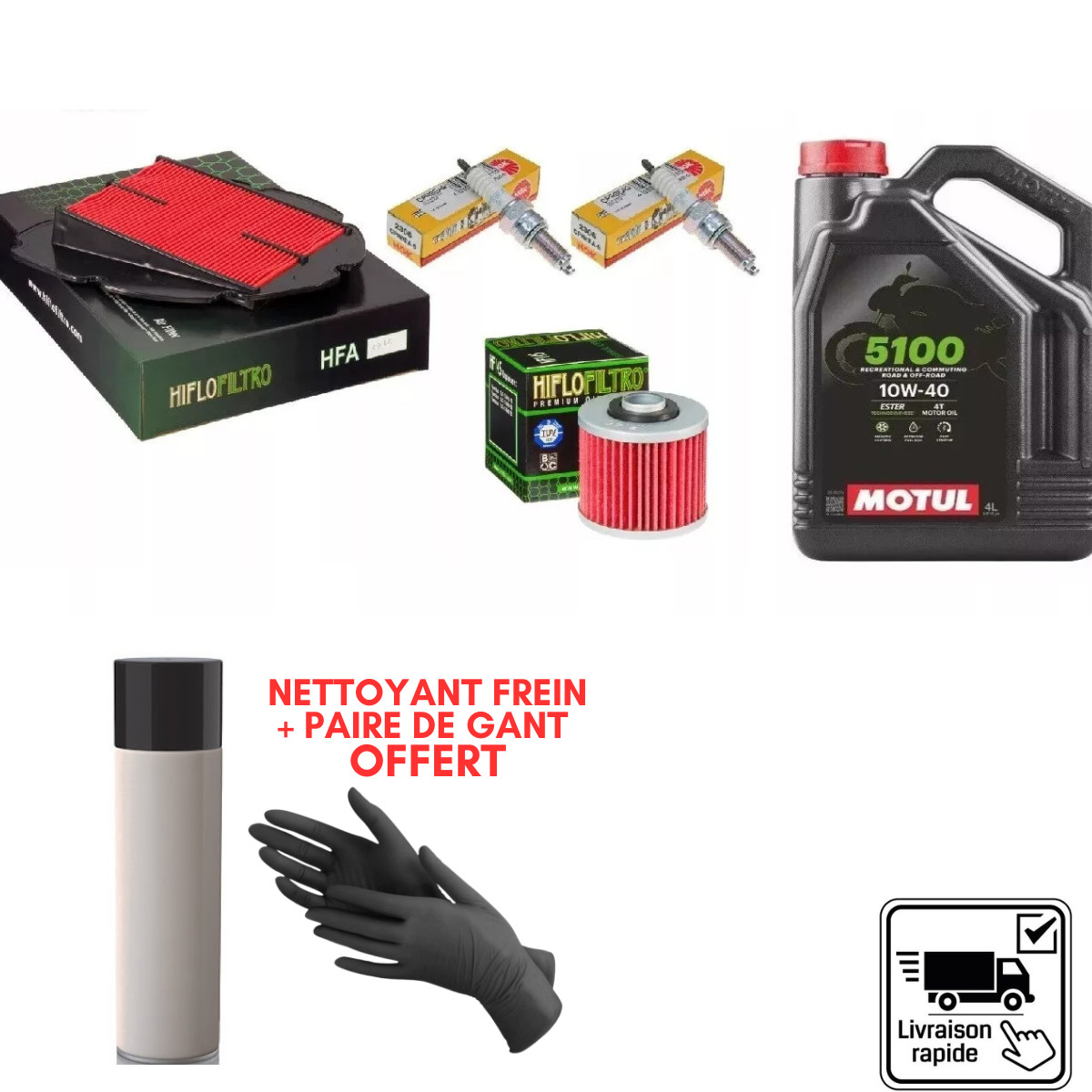 Kit Entretien YAMAHA TDM 900 de 2002 à 2013 avec Huile Motul 5100 10w40 4L Vidange Moto