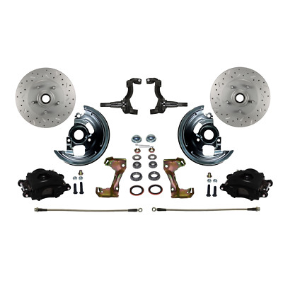 LEED Brakes -BFC1006SMX Spindle Kit with with Black Powder Coated Calipers