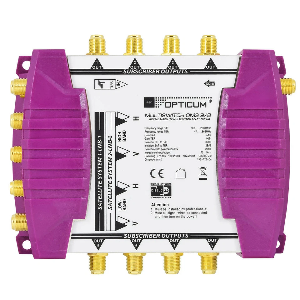 OPTICUM Multischalter 9/8 OMS Multiswitch SAT Full HD 4K UHD Multiswitch digital - Bild 2 von 4