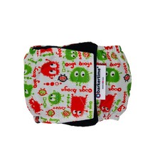 Barkertime Little Monster on White Dog Belly Band - Made in USA