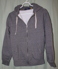  138 Ralph Lauren Polo Fleece Full Zip Hoodie Heavy Weight Jacket Men's M Gray