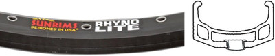Rhyno Lite Rim, 36H, 700C 29Er, Black Nmsw