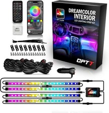 Opt7 Aura Dreamcolor Rgb-ic Led Car Interior Light Strips 4pc Interior Ambient